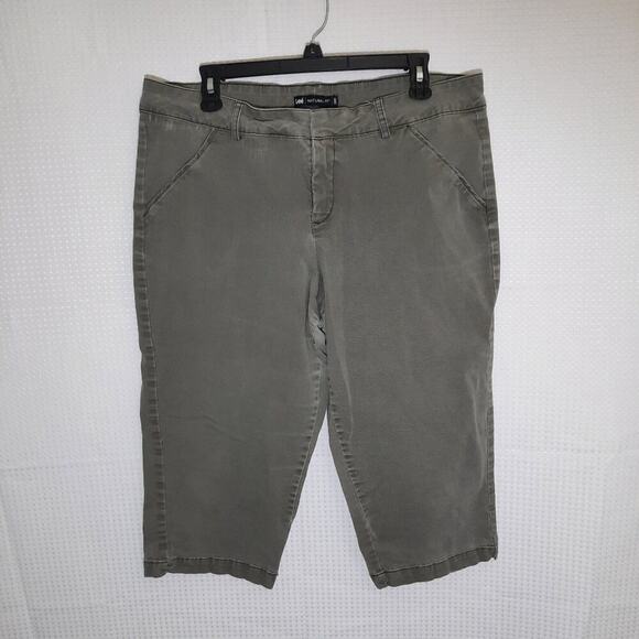 Lee Women’s 14 Natural Fit Capri Pants 1989 Olive Green Stretch Khaki Casual - Picture 1 of 4